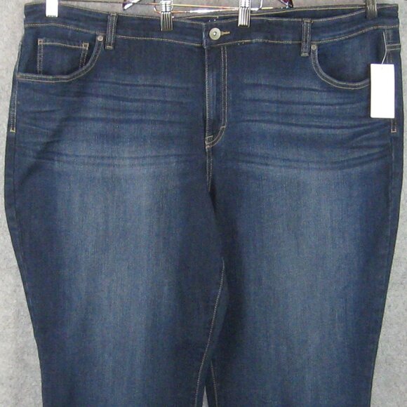 Style & Co Cuffed Ankle Mid Rise Boyfriend Jeans Dark Wash 24W NWT - Picture 2 of 8